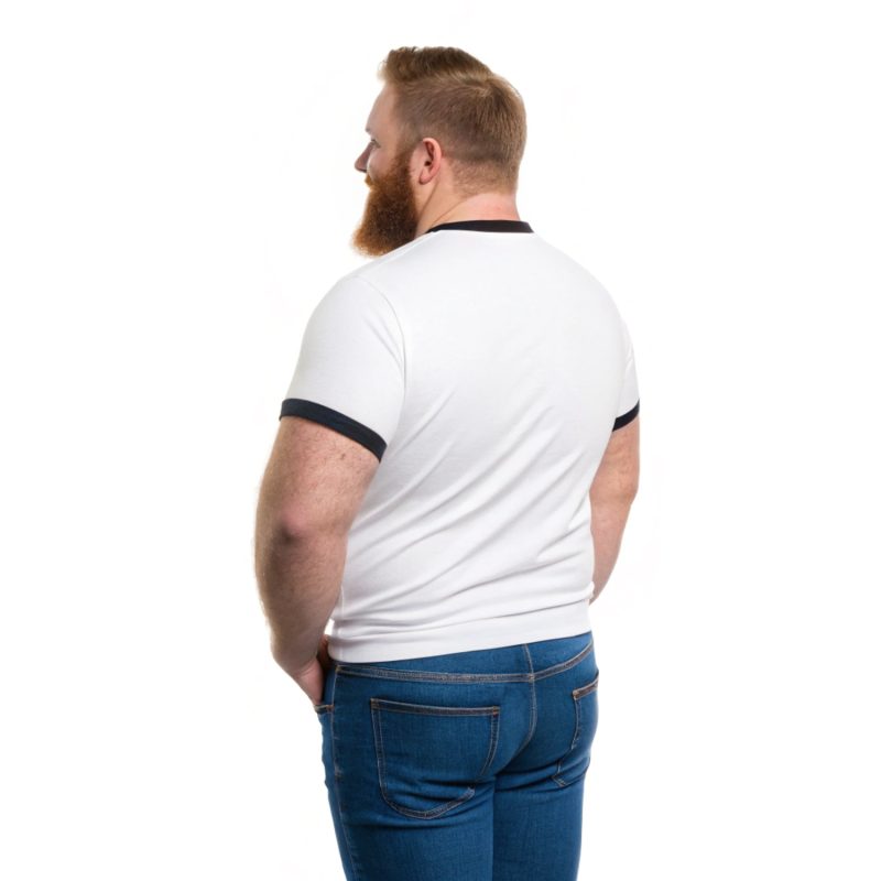 White (Ringer) T-shirt (Ginger Bear) Back