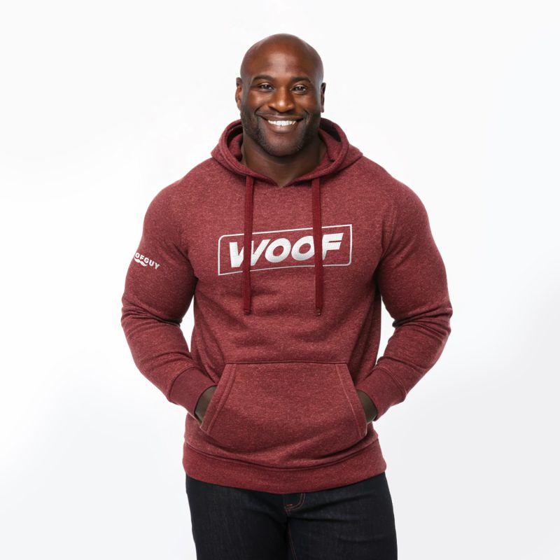 WOOF Hoodie (Wine Melange) Muscle (Front)